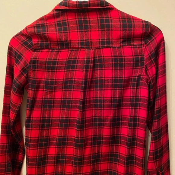 ABERCROMBIE KIDS GIRLS RED BLACK PLAID FLANNEL CHRISTMAS WINTER FALL SZ 11 / 12 - Picture 6 of 7
